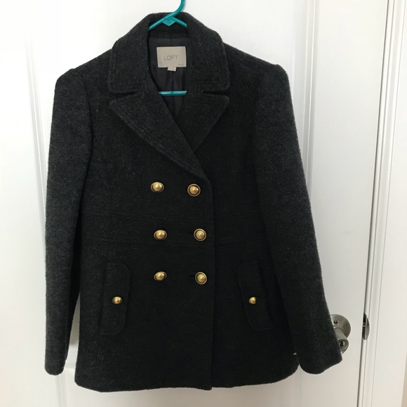 LOFT Jackets & Blazers - EUC Ann Taylor Loft Charcoal Grey Peacoat